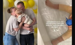 viral dad, funny parenting moment, dad bathtime mistake, viral parenting story, dad goes viral, baby daughter bathtime, parenting fail, heartwarming dad moment, exclusive viral story, funny dad video, trending family video, dad and baby, parenting humor, viral TikTok dad, social media parenting, dad life moments, parenting gone wrong, adorable baby moment, family viral story, parenting news 2025